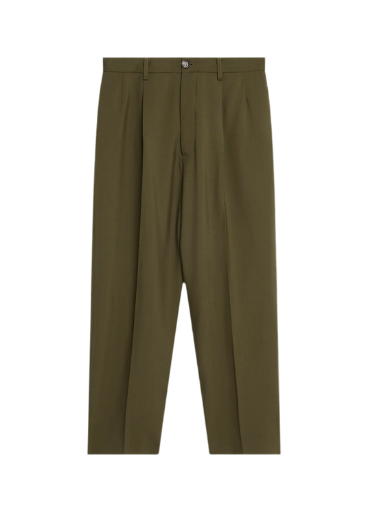 Tailored Wool Pants in Olive