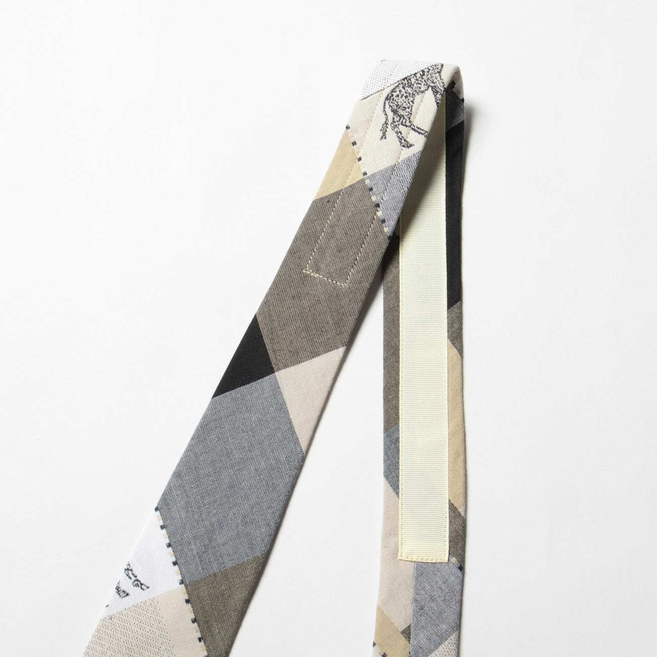Cotton Giraffe Jacquard Tie in Beige