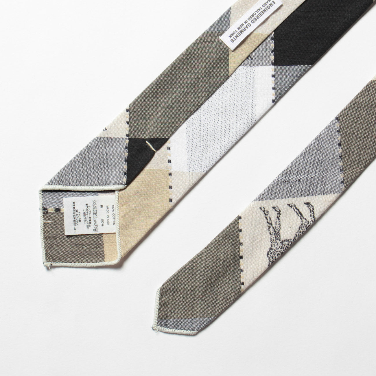 Cotton Giraffe Jacquard Tie in Beige