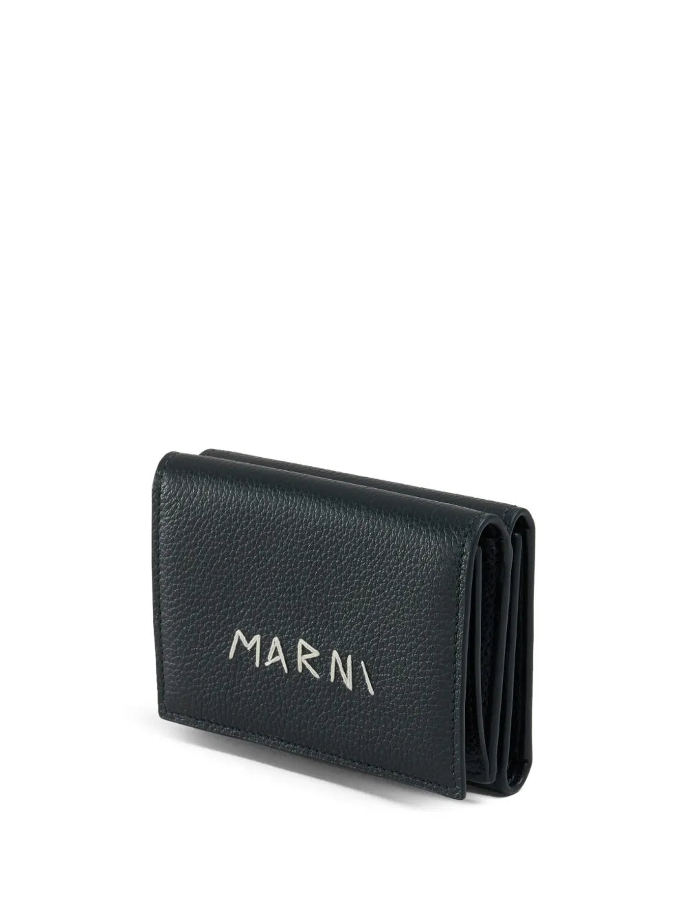 Logo-Embroidered Leather Wallet in Black