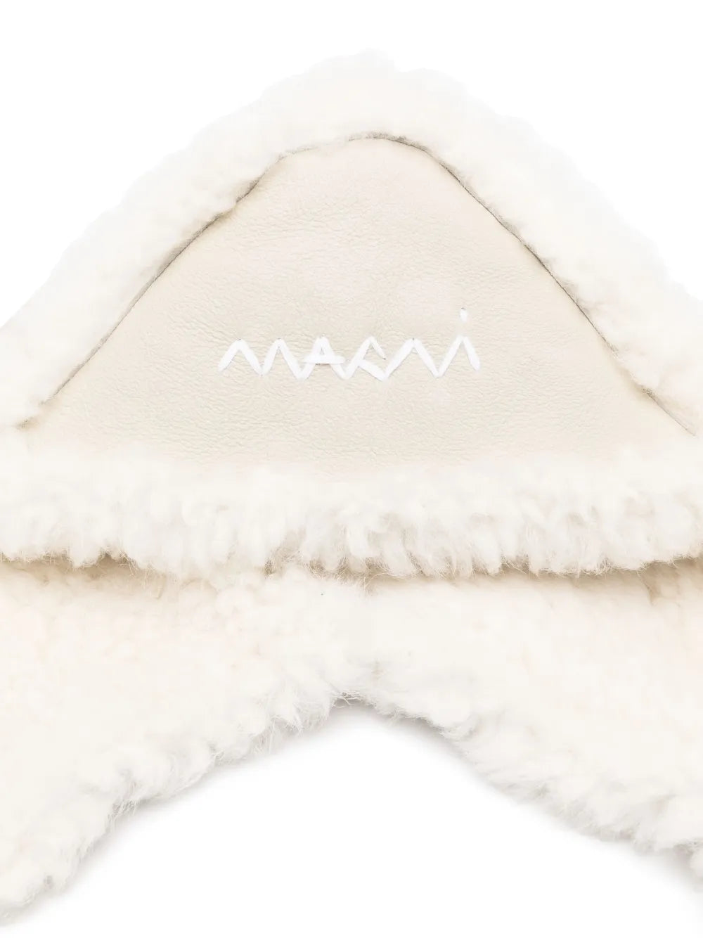 Lambskin Trapper Hat in Stone White