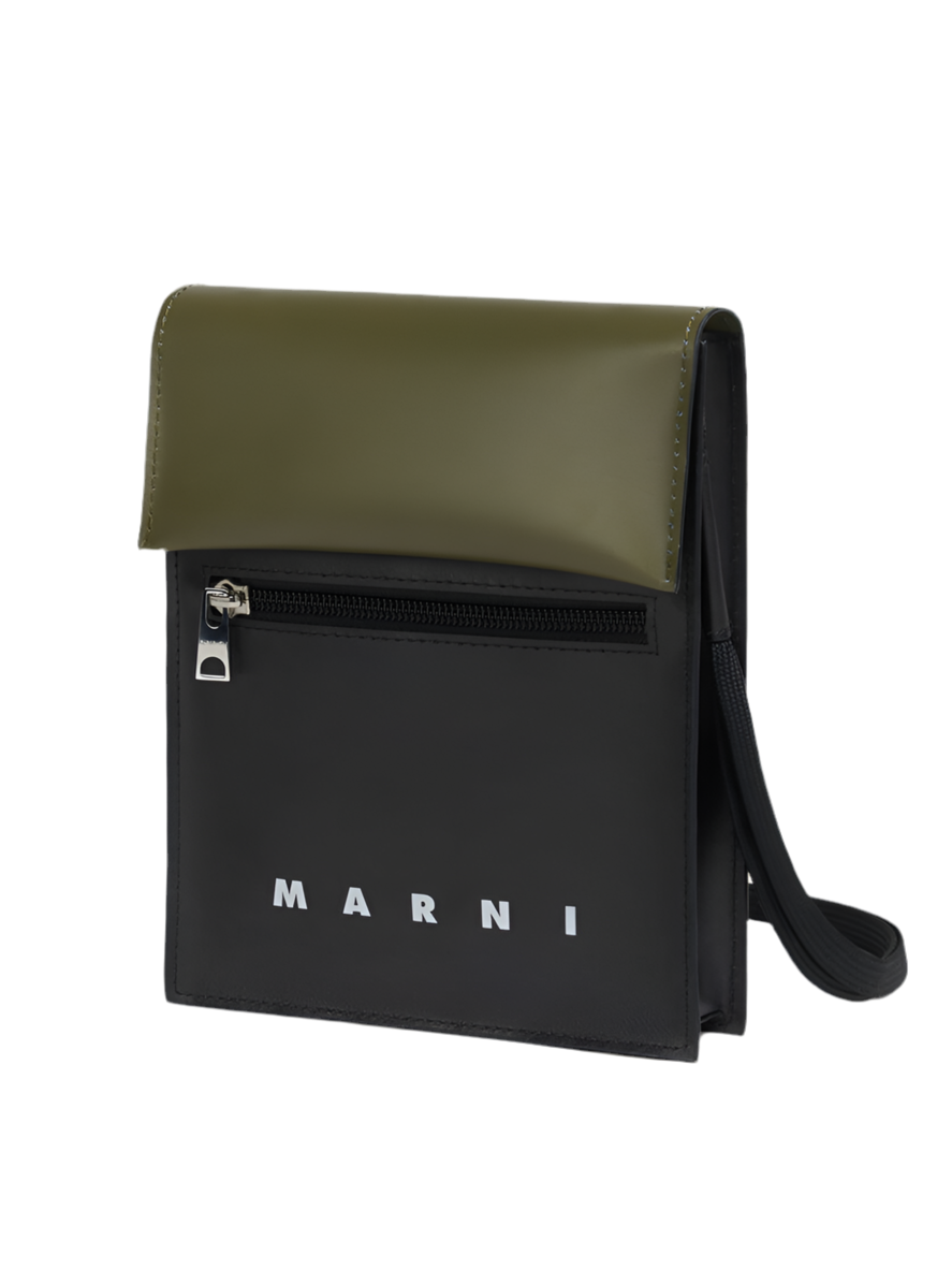 Tribeca Shoulder Bag in Black/Green