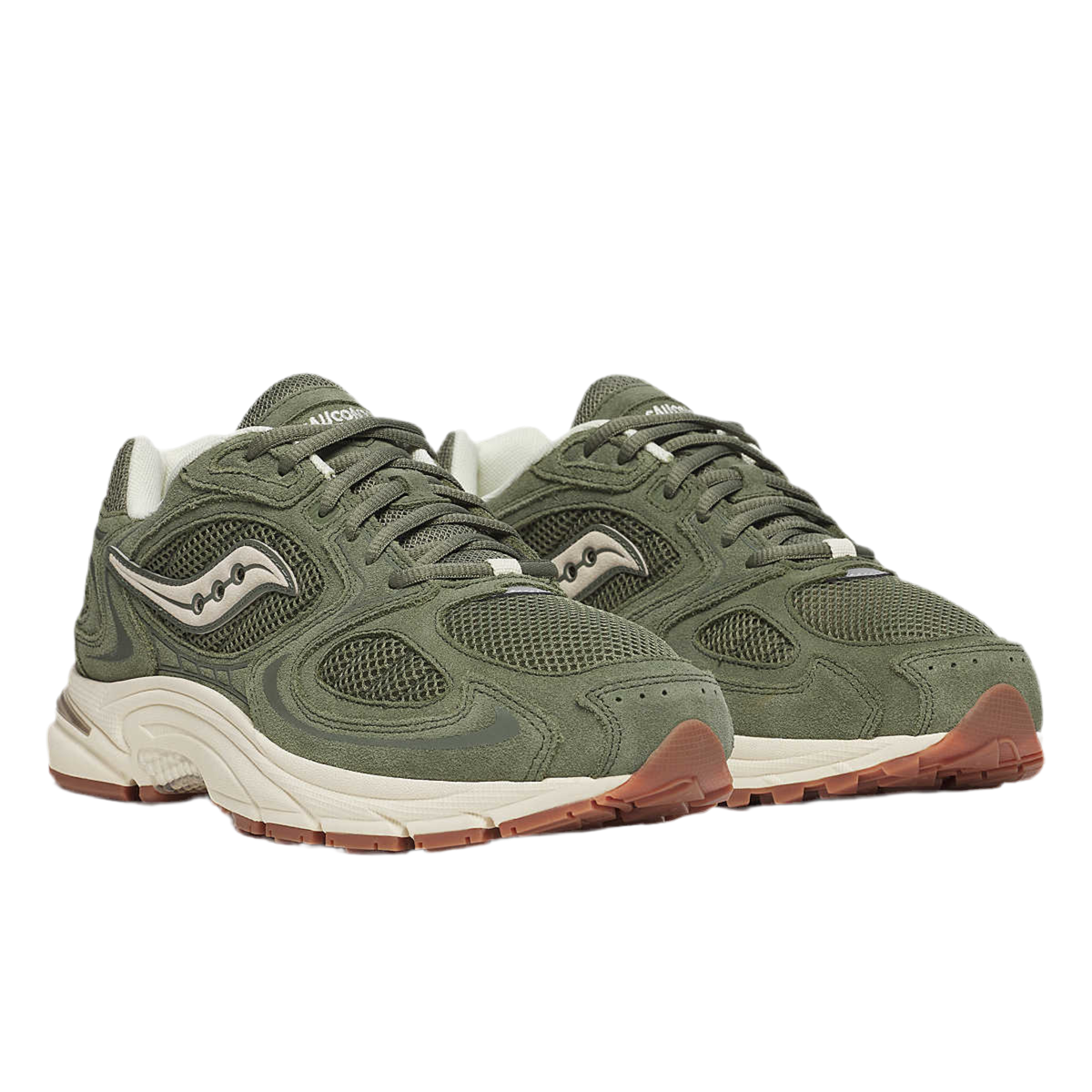 Grid Jazz 9 Suede in Olive/Off White