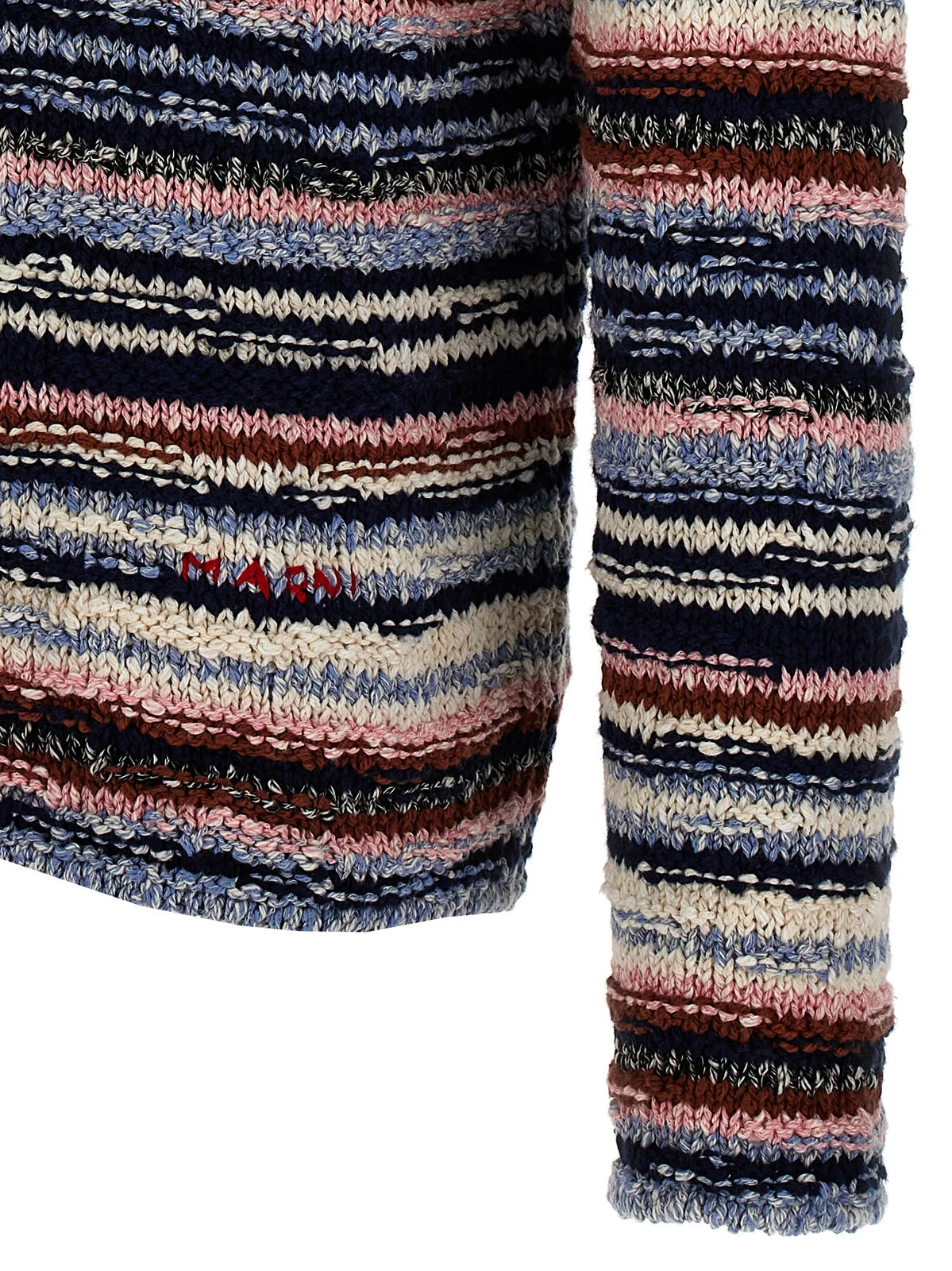 Striped Hooded Knitted Jumper in Opal