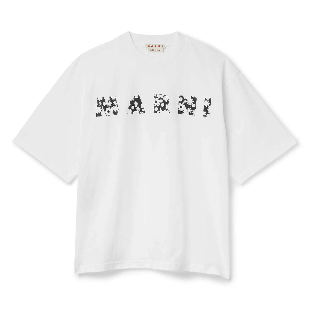 【関税&送料込み】Marni Pop Fields Logo T-Shirt T-Shirt with Pop Fields Marni Logo in Black/White – www