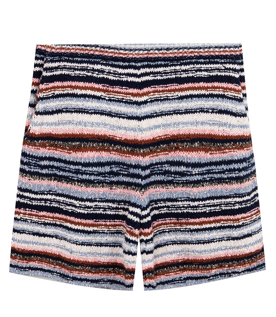 Striped Knit Shorts in Opal