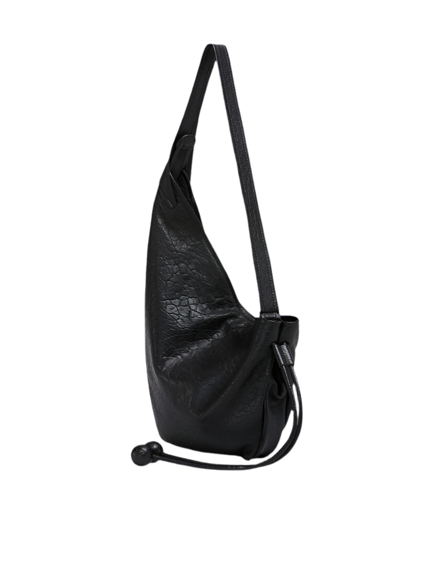 Small Nappa Hobo Bag in Black