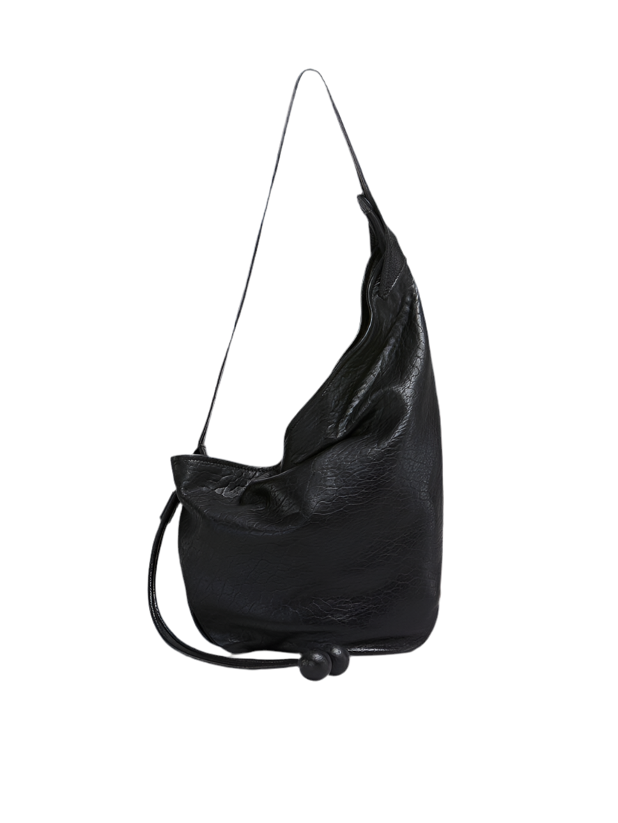 Small Nappa Hobo Bag in Black