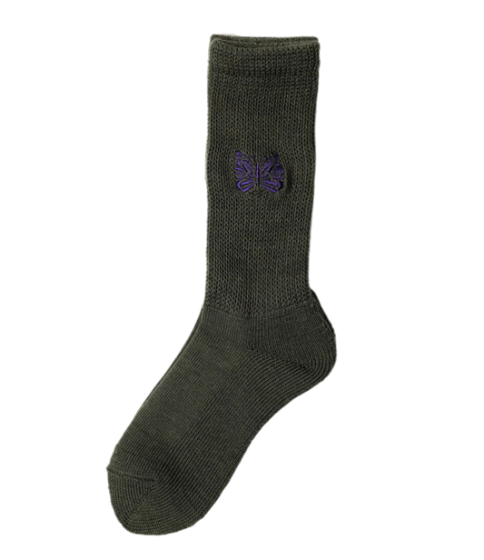 Pile Socks in Olive