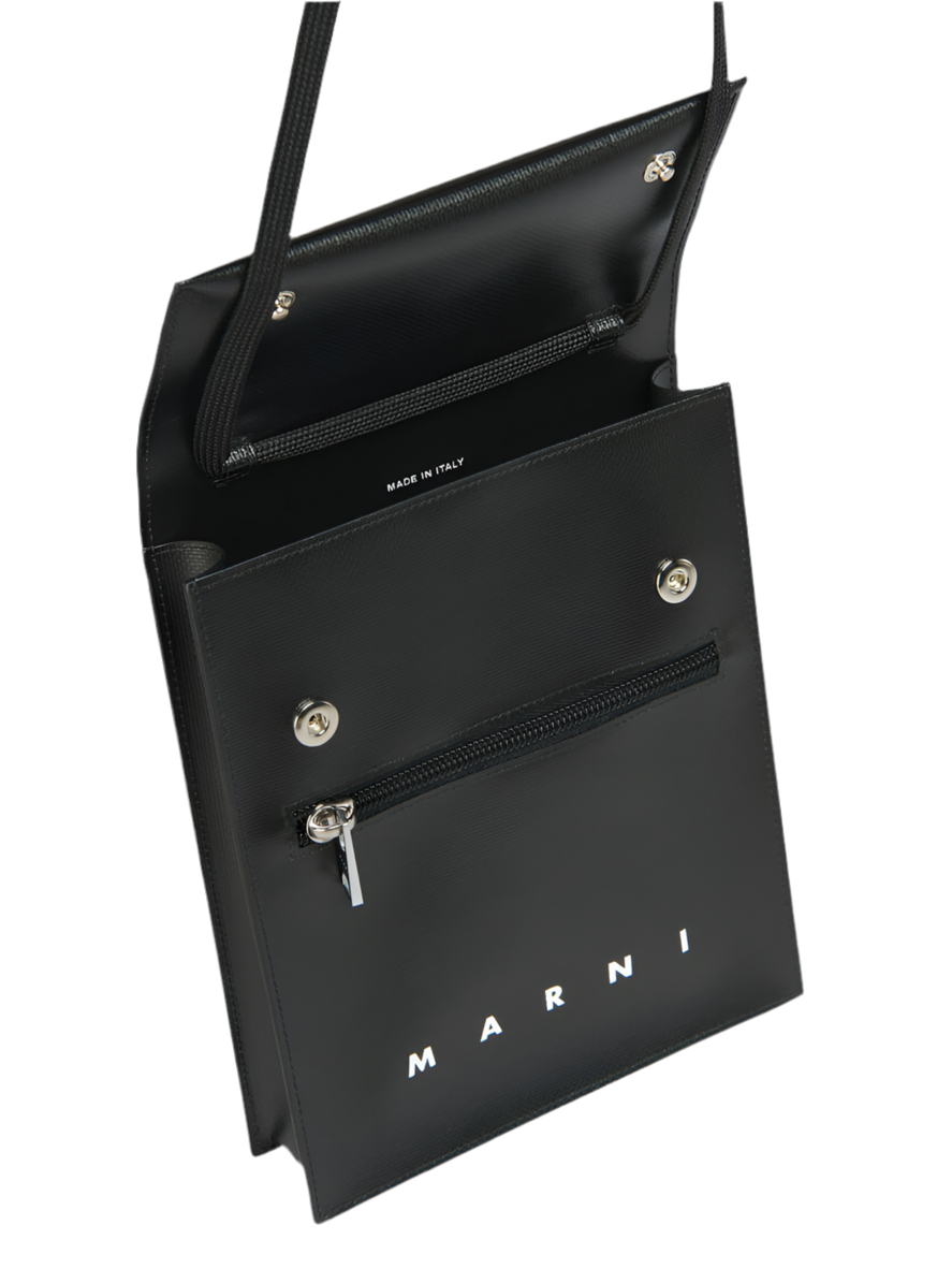 Pouch with Shoelace Strap in Black