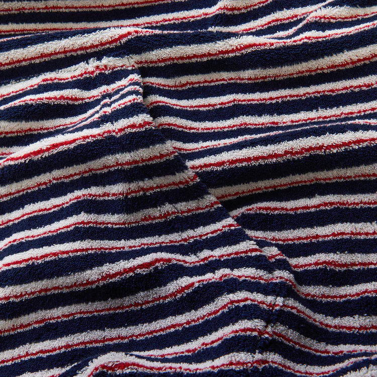 Layered Striped Hoodie in Red/Blue