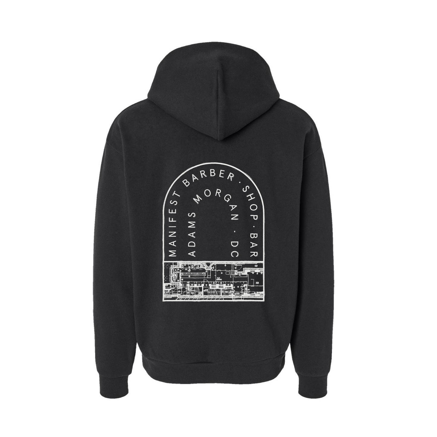 1807 Blueprint Hooded Sweatshirt in Black