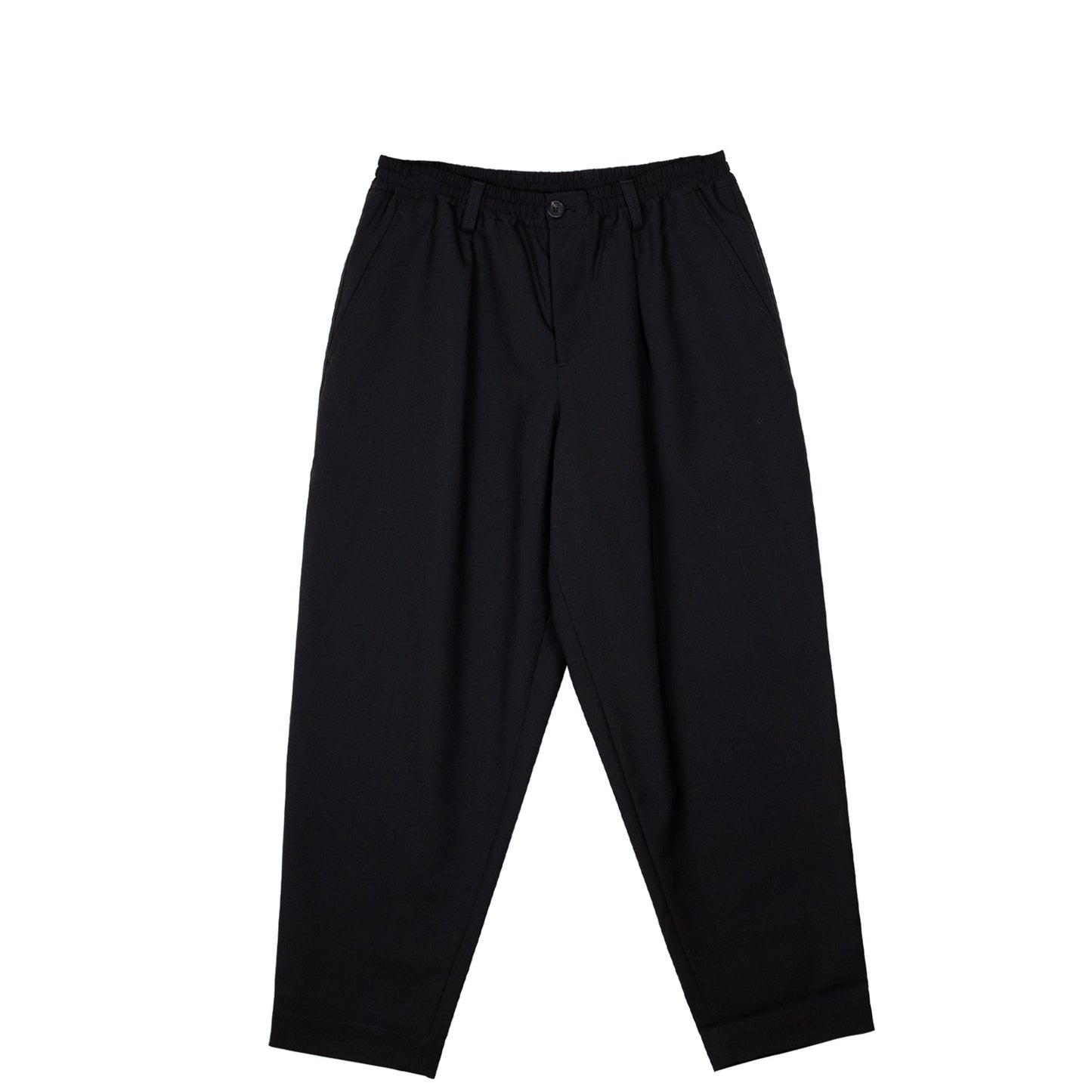 Tropical Wool Trousers with Drawstring Waist in Deep Blue