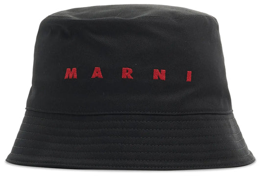 Embroidered Logo Bucket Hat in Black