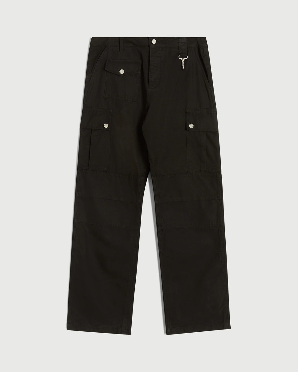 Garment Dyed Cargo Pants in Black