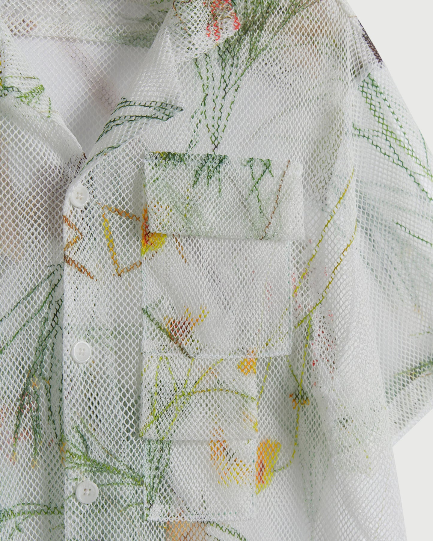 Desert Brush Printed Mesh Short Sleeve Cargo Shirt