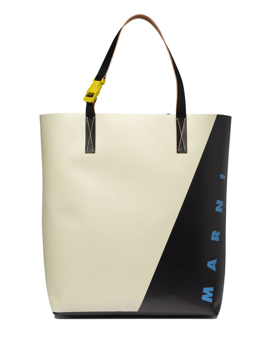 Tribeca Shopper with Marni Tag in Black/White