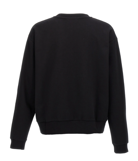 Faux Fur Logo Sweatshirt in Black