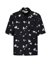 Load image into Gallery viewer, Heart Silk Shirt in Black