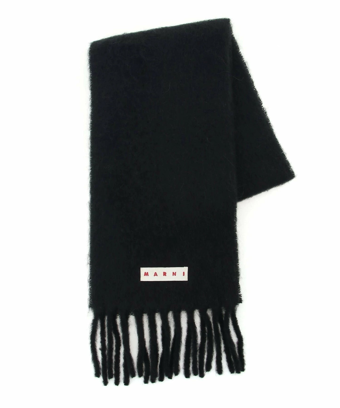 Brushed Alpaca Scarf in Black