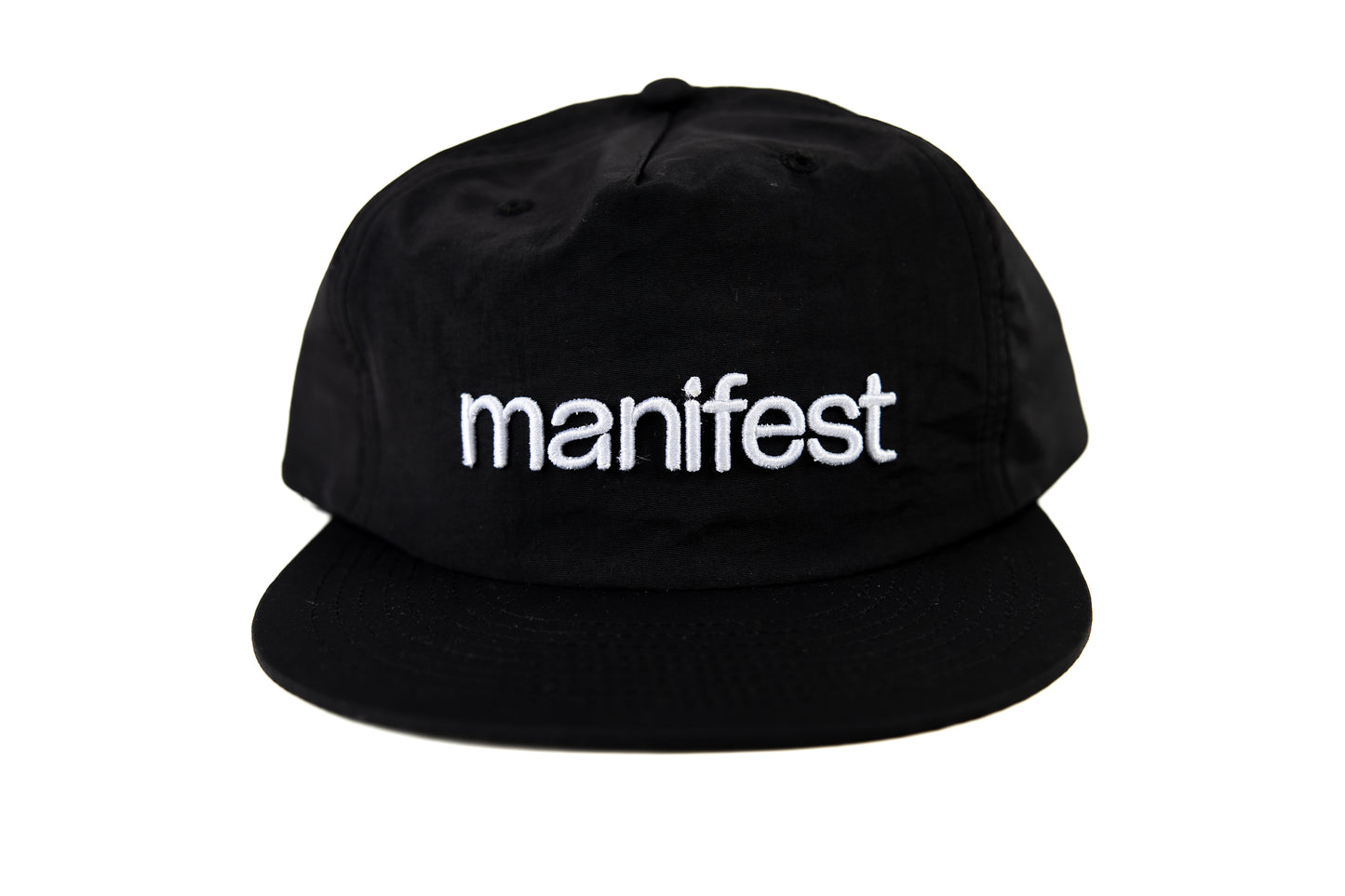 Logo Nylon Snapback Hat in Black