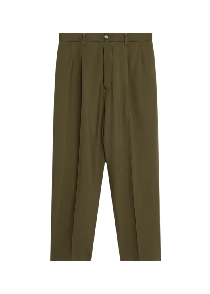 Tailored Wool Pants in Olive
