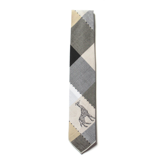Cotton Giraffe Jacquard Tie in Beige