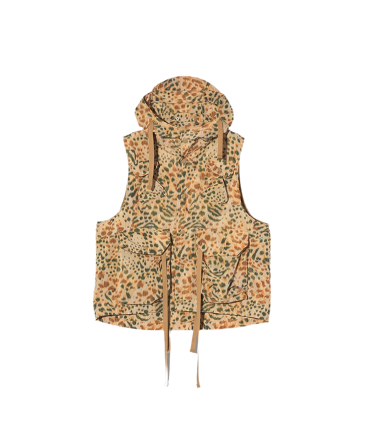 Field Vest in Brown Leopard Print