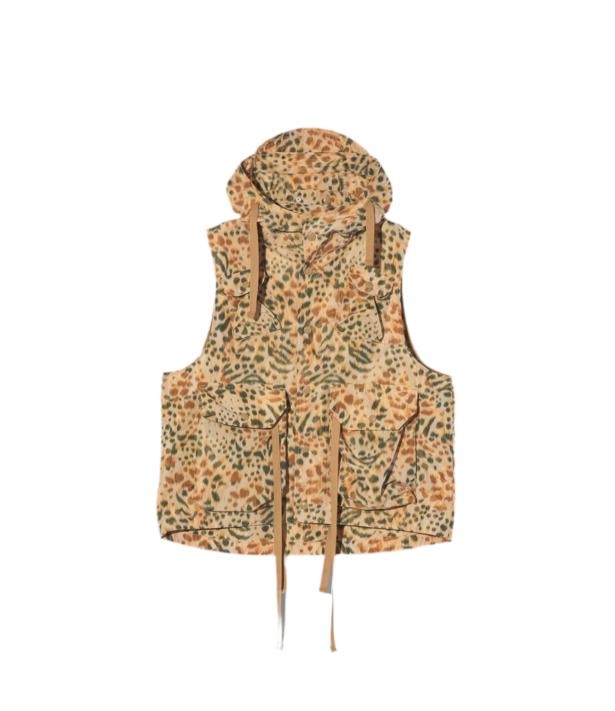 Field Vest in Brown Leopard Print