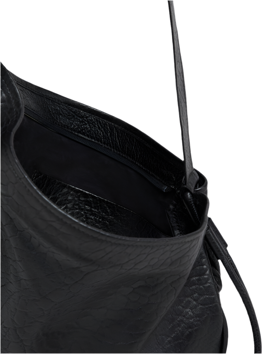 Small Nappa Hobo Bag in Black