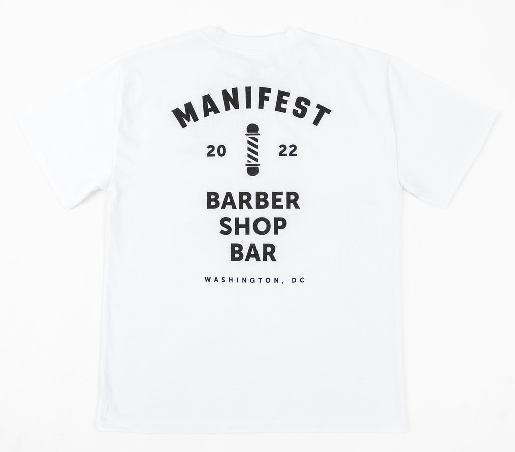 Barber Shop Bar T-Shirt in White
