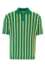 Load image into Gallery viewer, Striped Crochet Polo in Sea Green