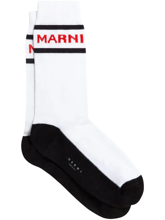 White Logo Cuffs Socks