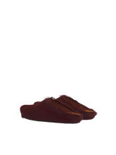 Load image into Gallery viewer, Fussbett Sabot Clog in Red Long Haircalfskin