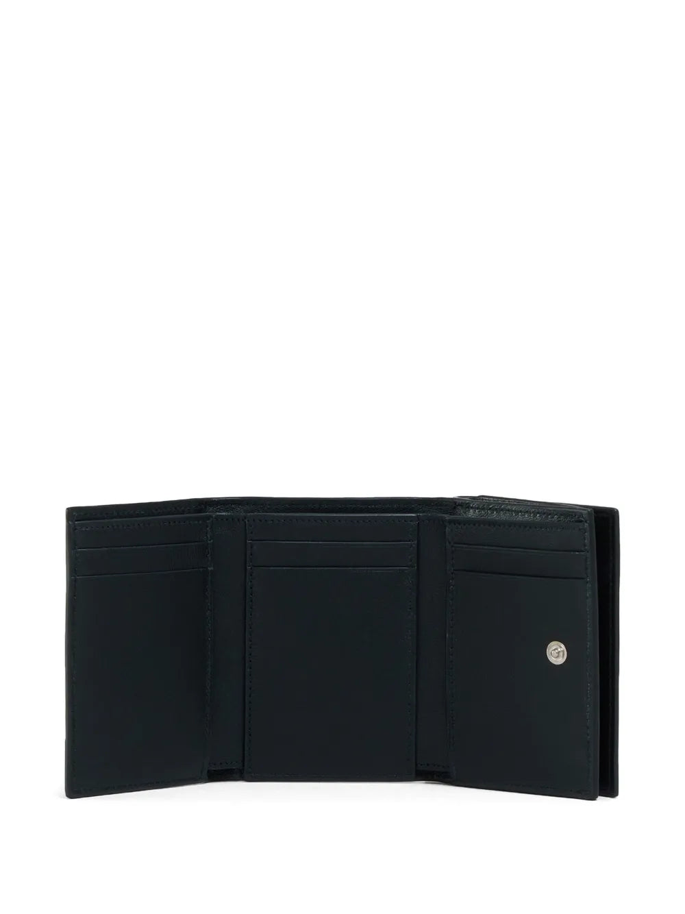 Logo-Embroidered Leather Wallet in Black