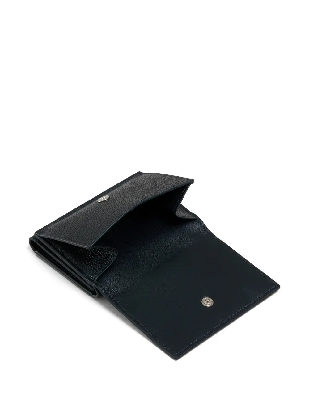 Logo-Embroidered Leather Wallet in Black