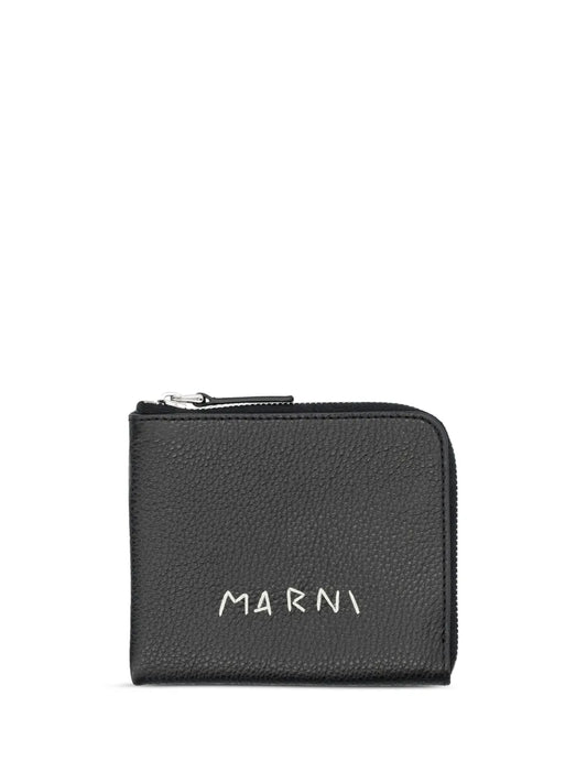 Marni Zip Around Wallet in Black
