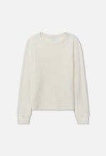 Load image into Gallery viewer, Wool Waffle Knit Crew in Ivory