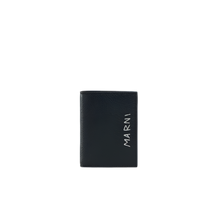Load image into Gallery viewer, Leather Bifold Wallet with Marni Mending Embroidery in Black