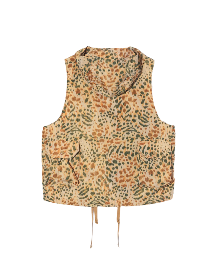 Field Vest in Brown Leopard Print