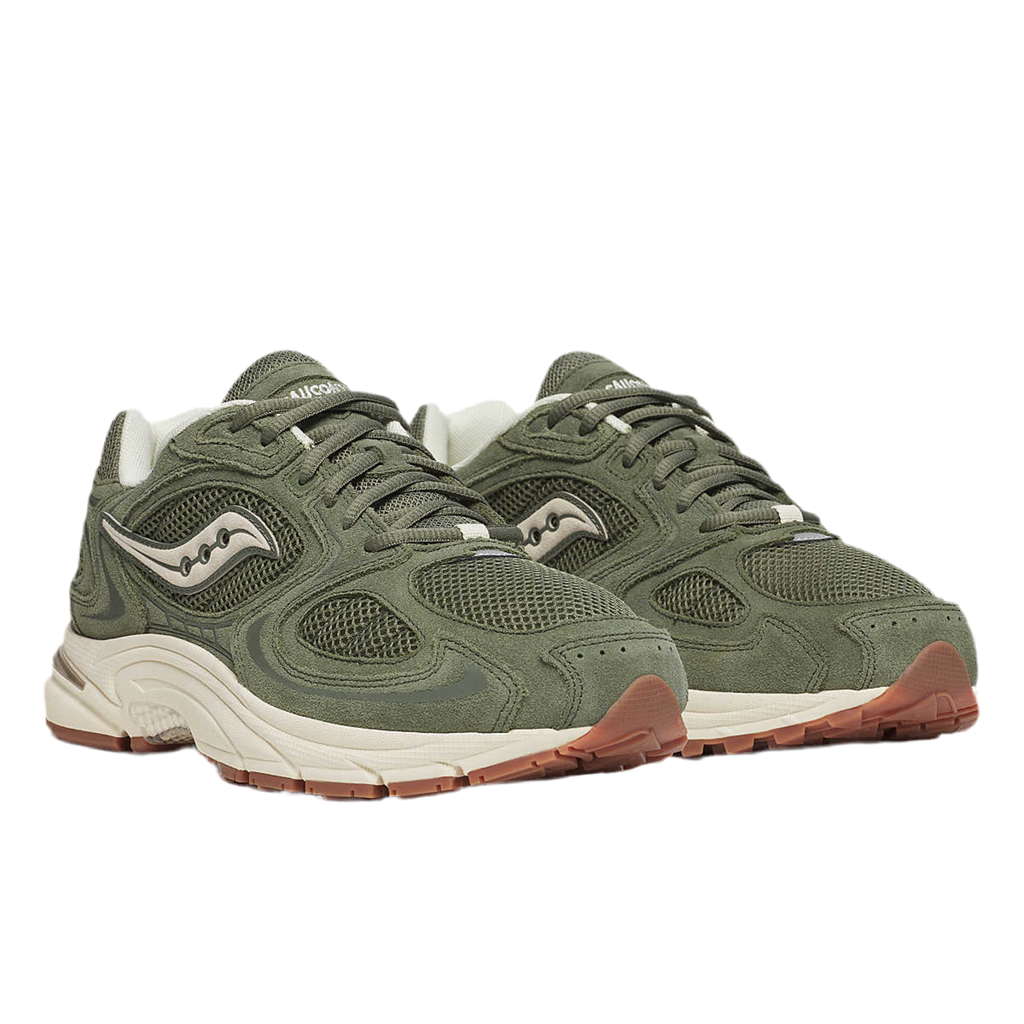 Grid Jazz 9 Suede in Olive/Off White