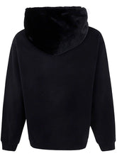 Load image into Gallery viewer, Faux-Fur Hoodie in Black