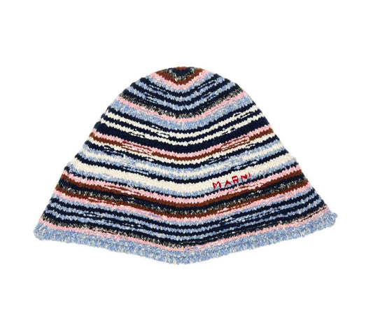 Embroidered Cotton Bucket Hat in Opal