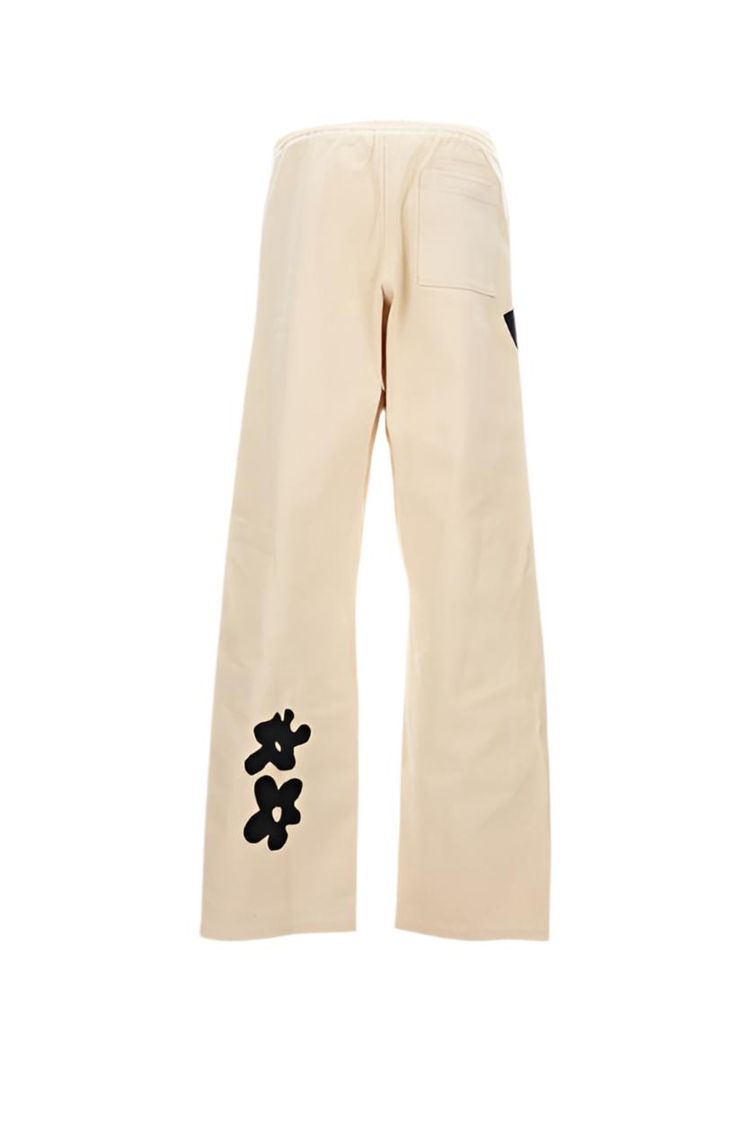 Denim Patch Graphic Pants in Cream
