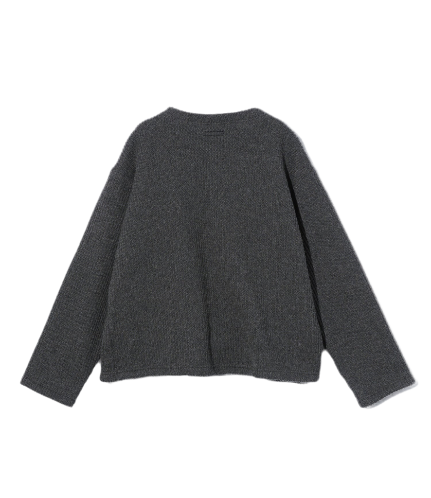 Knit Cardigan in Charcoal Wool Poly