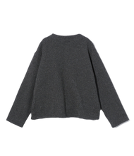 Load image into Gallery viewer, Knit Cardigan in Charcoal Wool Poly