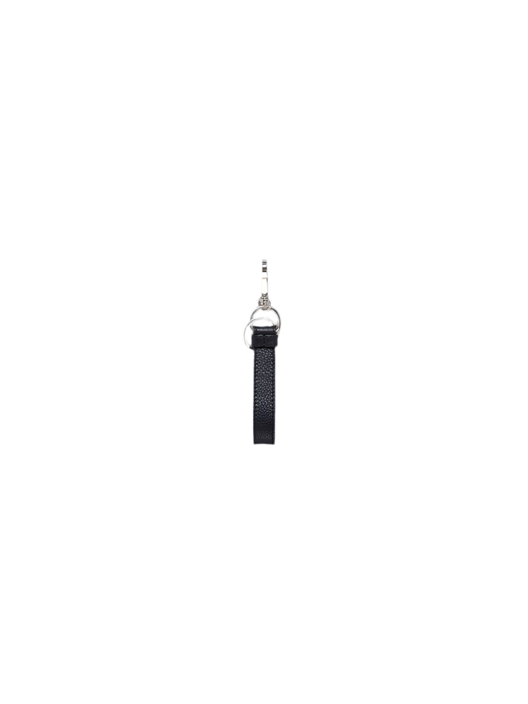 Leather Keyring with Marni Mending Embroidery In Black