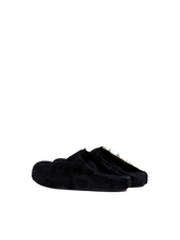 Load image into Gallery viewer, Fussbett Sabot Clog in Black Long Haircalfskin