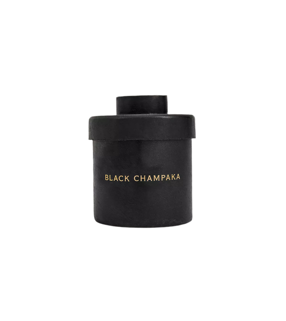 Bougie Apothicaire Petite Candle in White Wax/Black Champaka