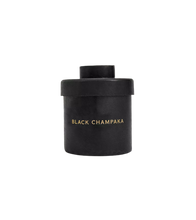 Load image into Gallery viewer, Bougie Apothicaire Petite Candle in White Wax/Black Champaka
